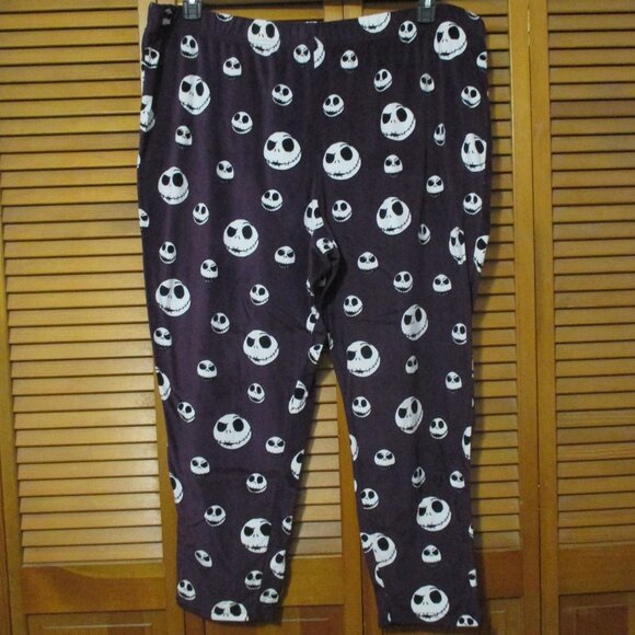 Disney pajama bottoms Jack Skellington deep purple, soft & stretchy size 3x - Picture 1 of 5